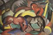 Franz Marc Three Horses (mk34) oil painting reproduction
